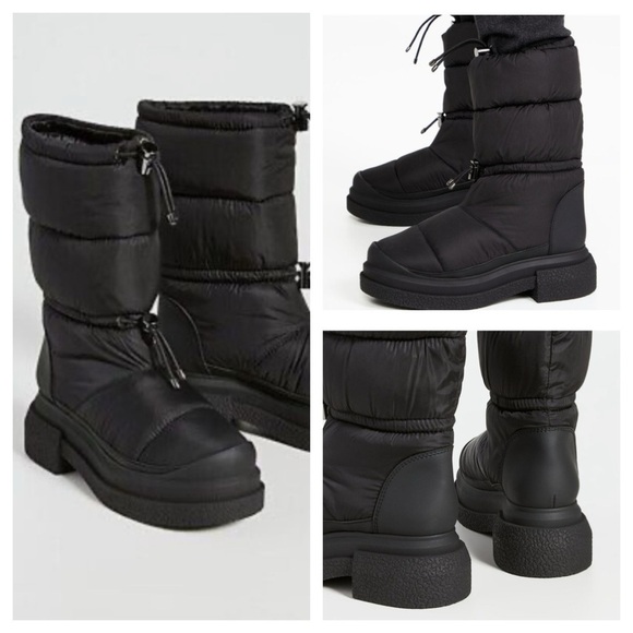 Stuart Weitzman Round Toe Cam SportLift Boots Women's 5.5 B Black Pull-On - Picture 1 of 15